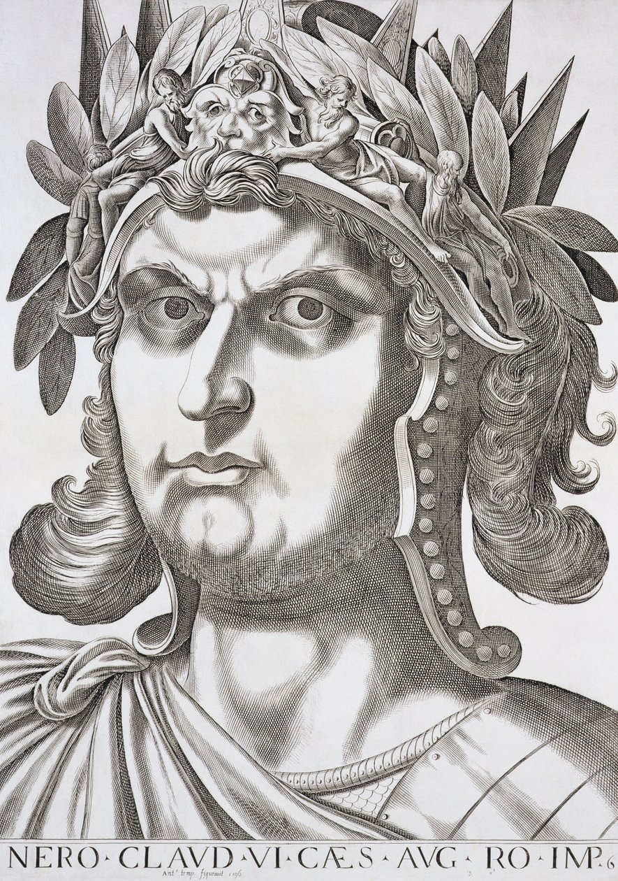 Nero Caesar (37–68 e.Kr.), 1596 av Italian School