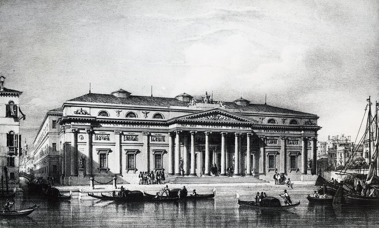 Prosjekt fra det nittende århundre for kunstakademiet i Venezia, gravering, Italia 1800-tallet av Italian School