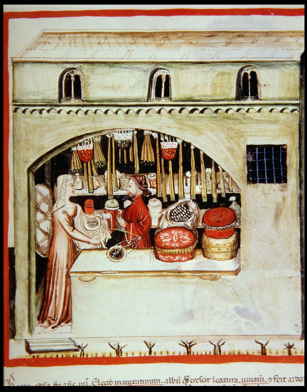 Nova 2644 f.46r Selger ris, fra Tacuinum Sanitatis Code Vindobonensis av Italian School