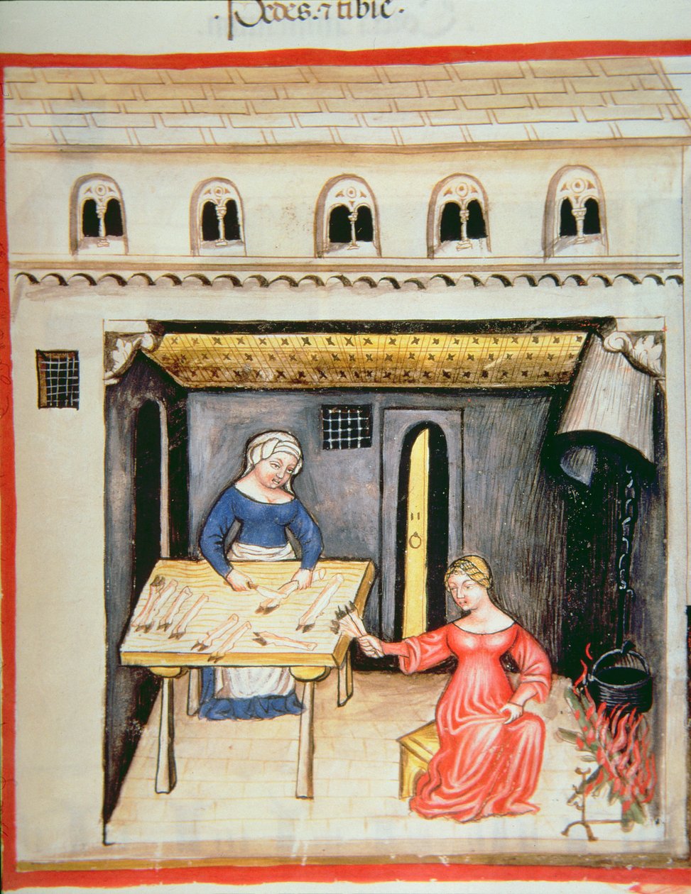 Nova 2644 fol.78r Klargjøring av dyreføtter og hover, fra Tacuinum Sanitatis av Italian School