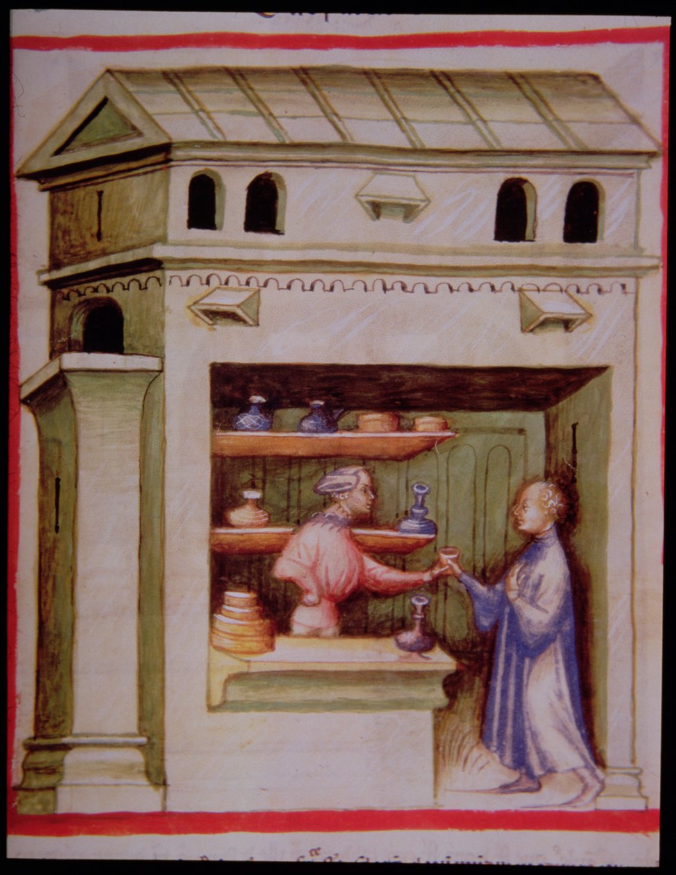 Nova 2644 fol.95r Eddiksirup, fra Tacuinum Sanitatis av Italian School
