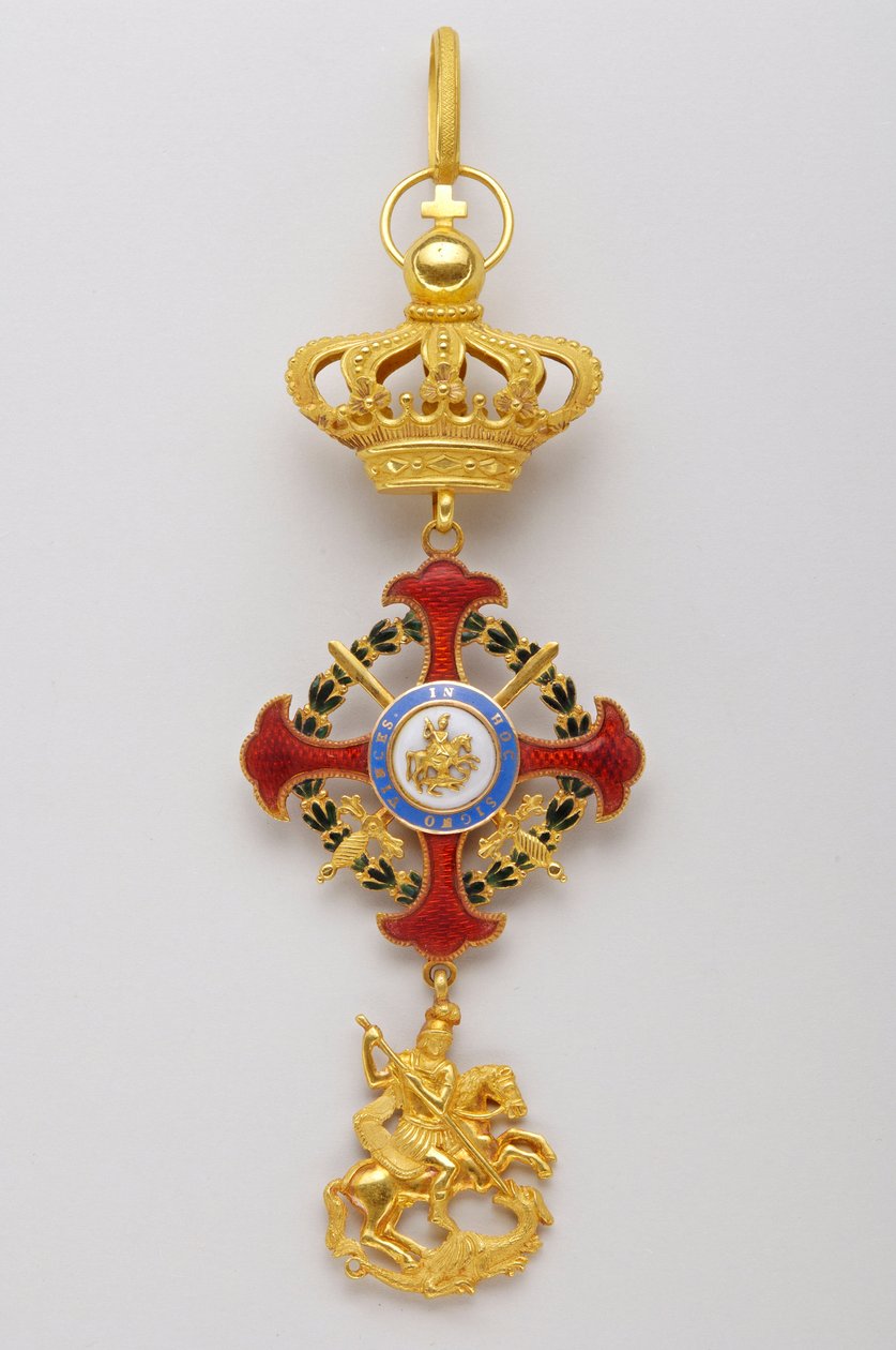 Ordenen Saint George of the Reunion: insignier som tilhører kongehusets suverene (1800-1850) av Italian School