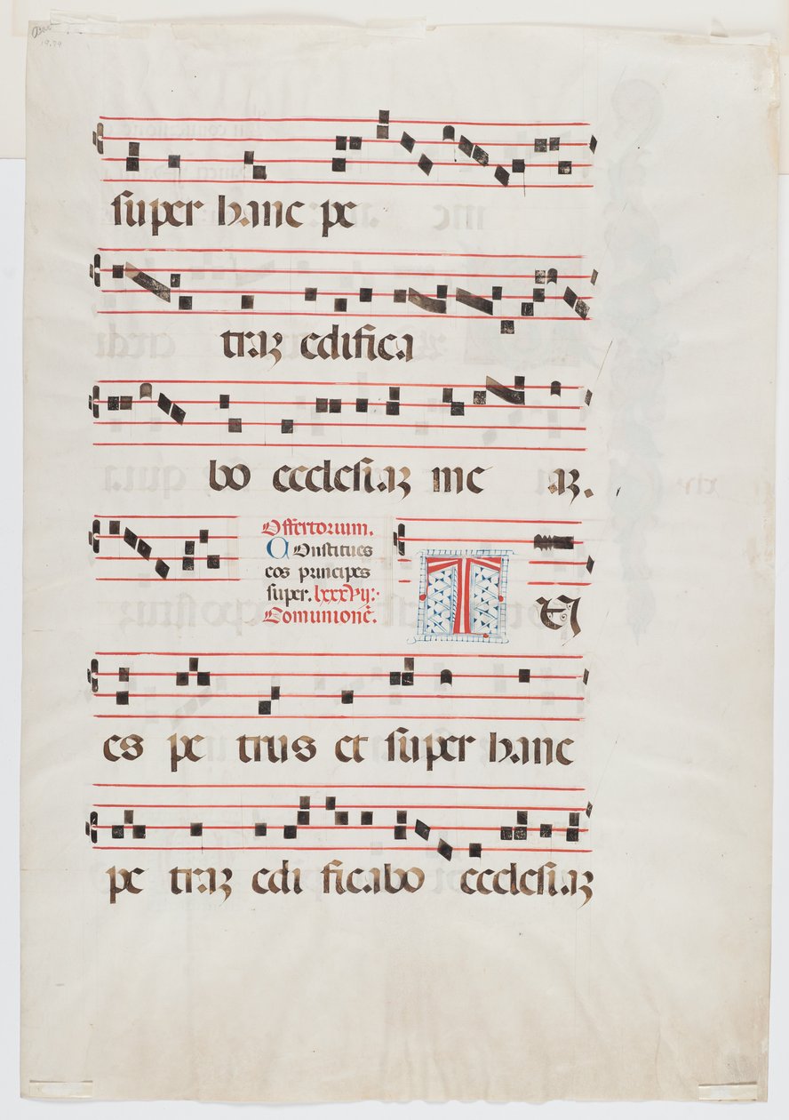 Side fra en missal- eller korbok, Nord-Italia, første halvdel av 1400-tallet (blekk på vellum) (se også 499212) av Italian School