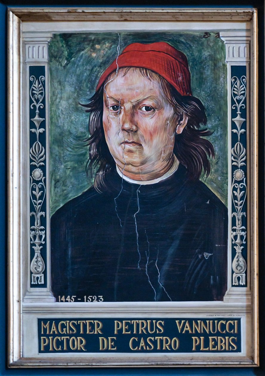 Maleri som skildrer Pietro av Cristoforo Vannucci, kjent som Perugino av Italian School