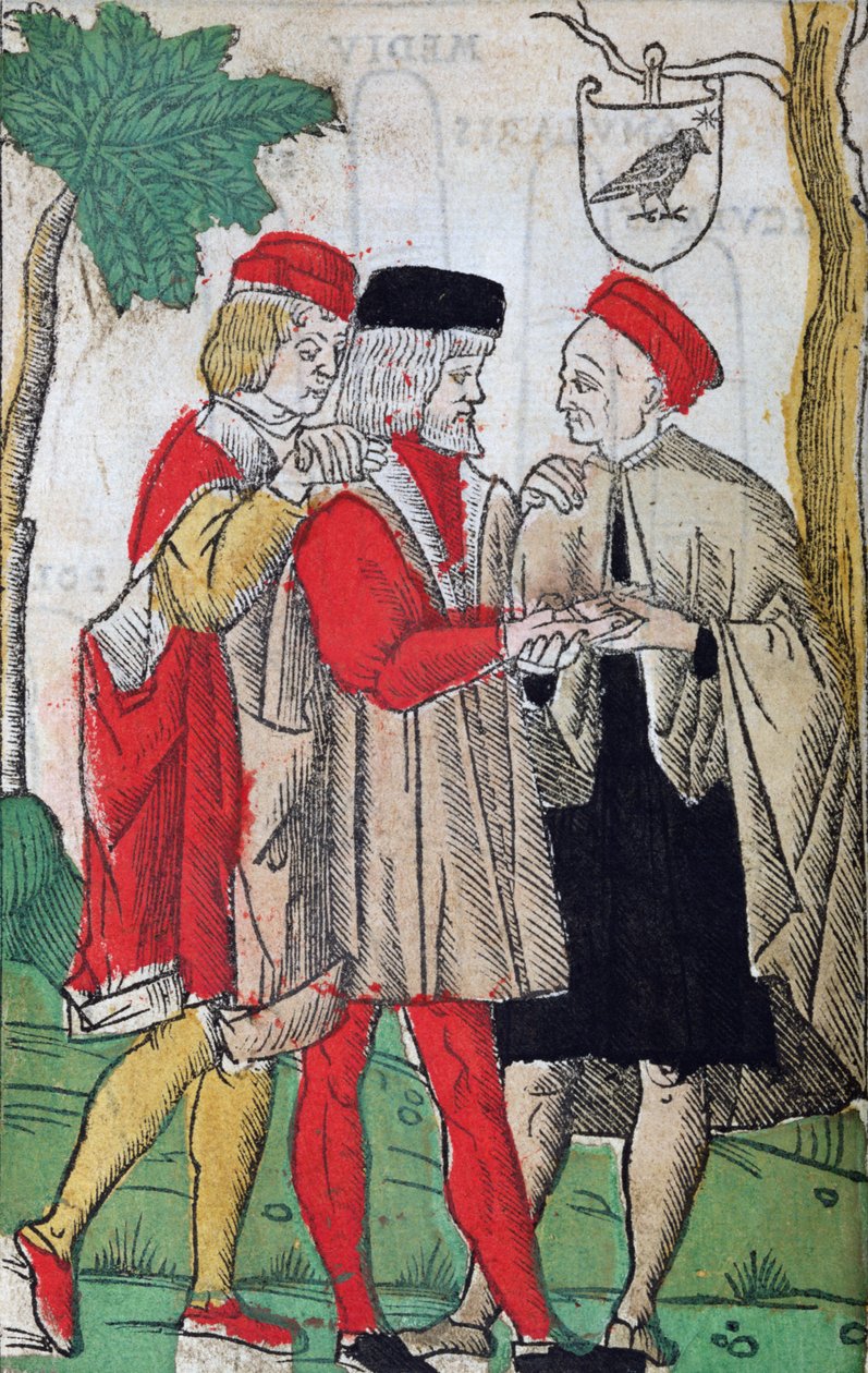 Palmelesing fra Chiromantia av Andrea Corvo, 1581 (fargetresnitt) av Italian School