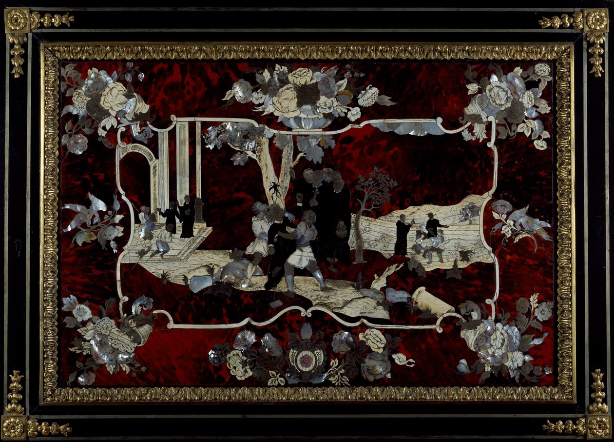 Panelmarquetry laget av Royal Manufacture i Napoli, Italia av Italian School