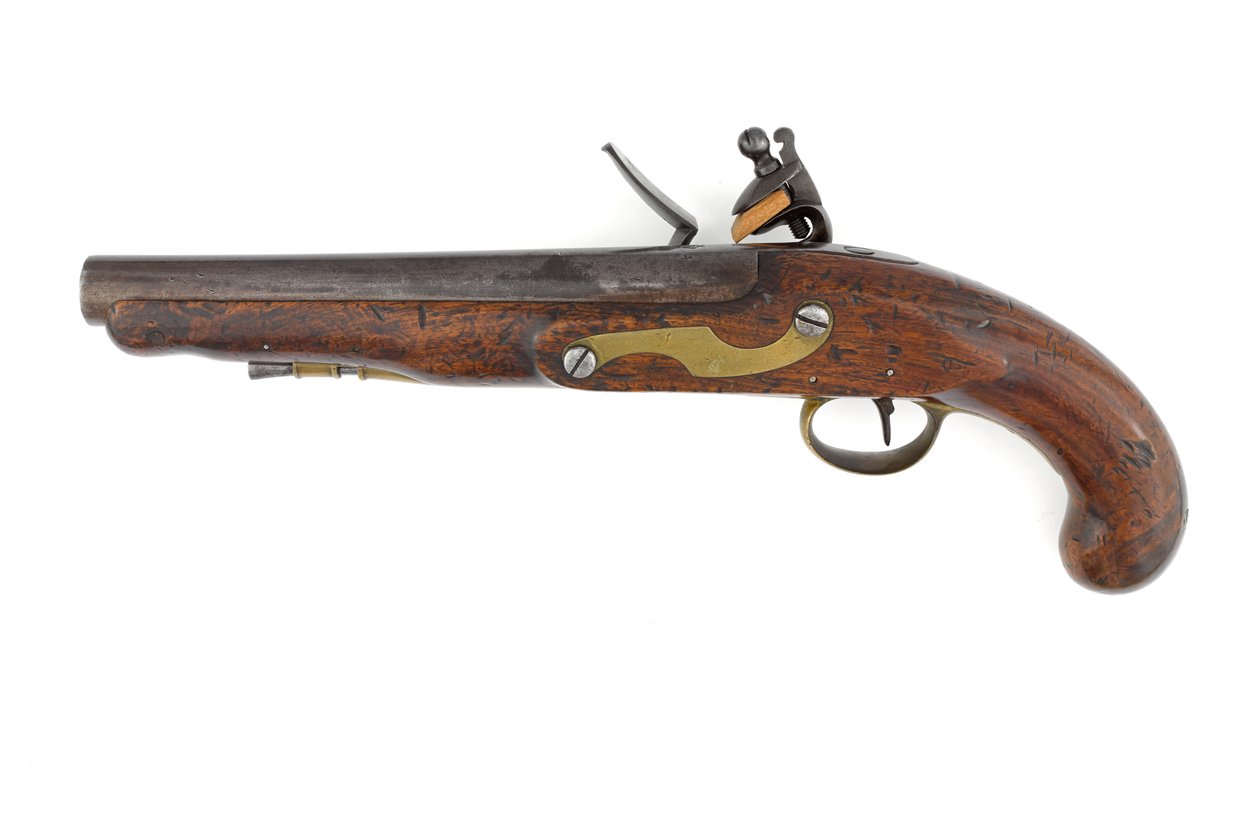 Mønster 1796 flintlåspistol for tunge drager, variant med ramrod pipe og Ordnance mønsterlås, ca. 1800 (pistol, flintlås, mønster 1796 heavy dragon) av Italian School