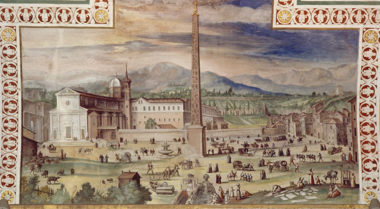 Piazza del Popolo, Roma av Italian School