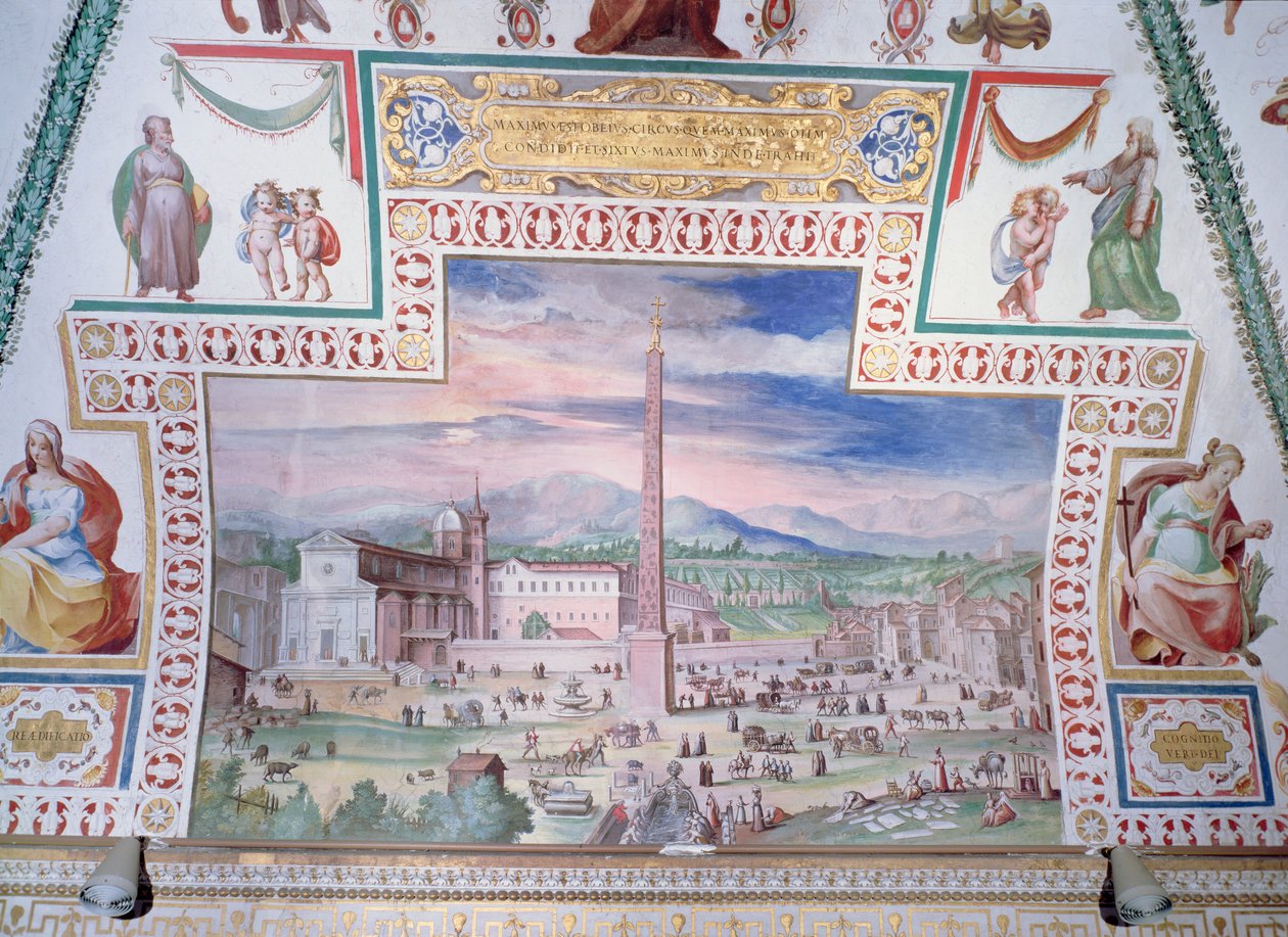 Piazza del Popolo, under styret til pave Sixtus V av Italian School