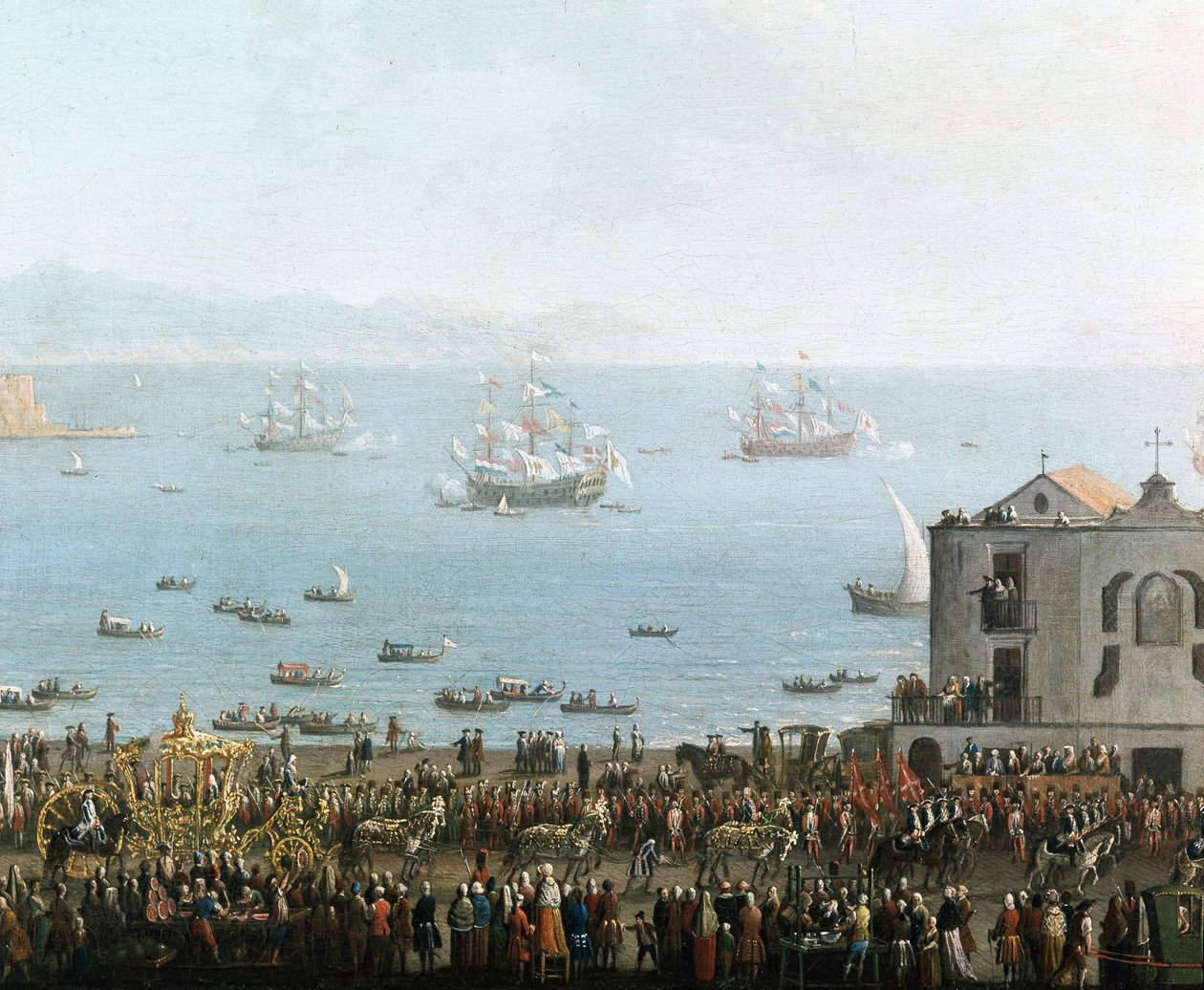 Piedigrotta-fest i Napoli 8. september Detalj av den kongelige prosesjonen - Maleri fra begynnelsen av 1800-tallet - Museo Nazionale di San Martino Napoli av Italian School