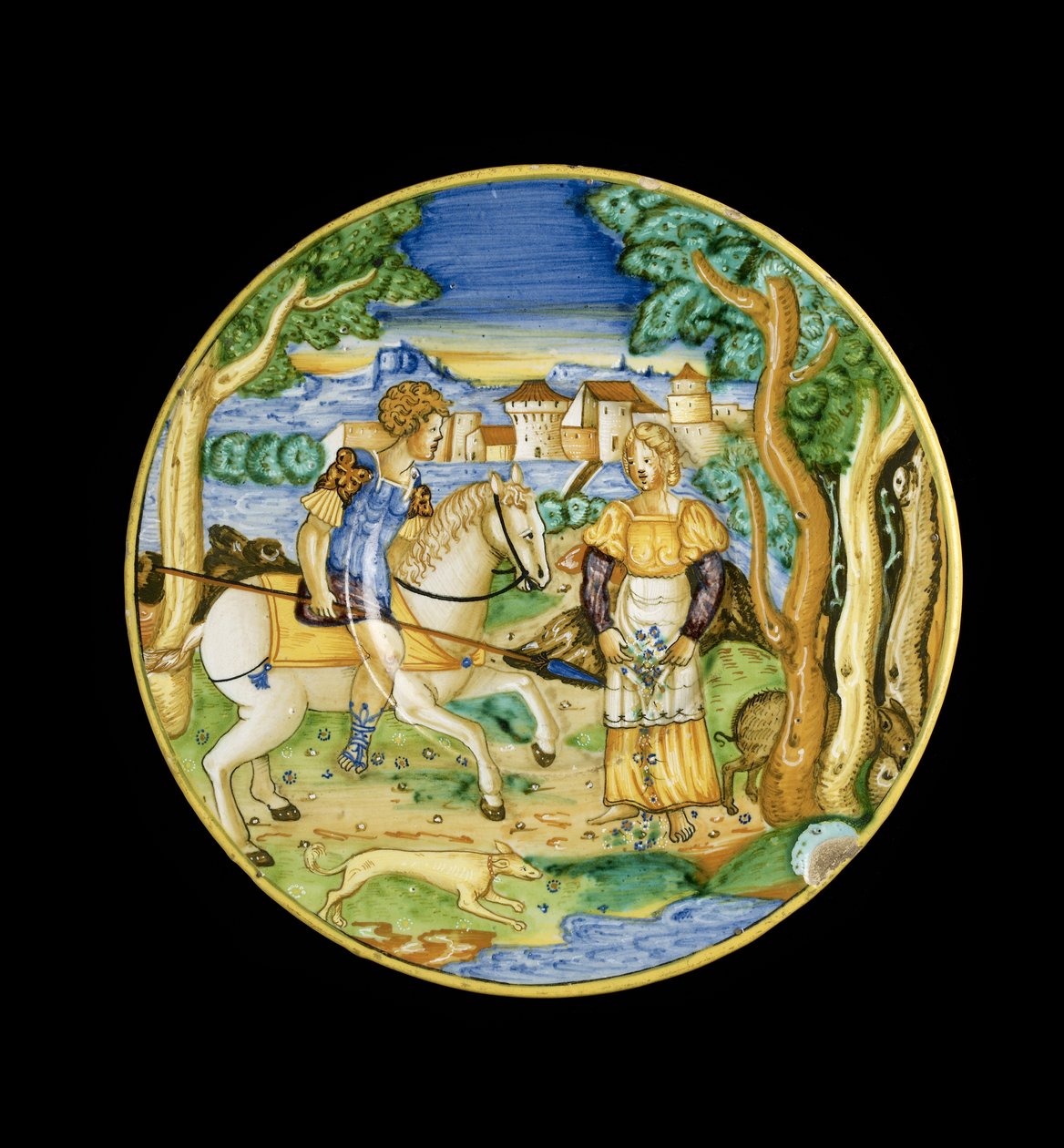 Tallerken med Picus og Circe av L eller Lu.Ur. av Italian School