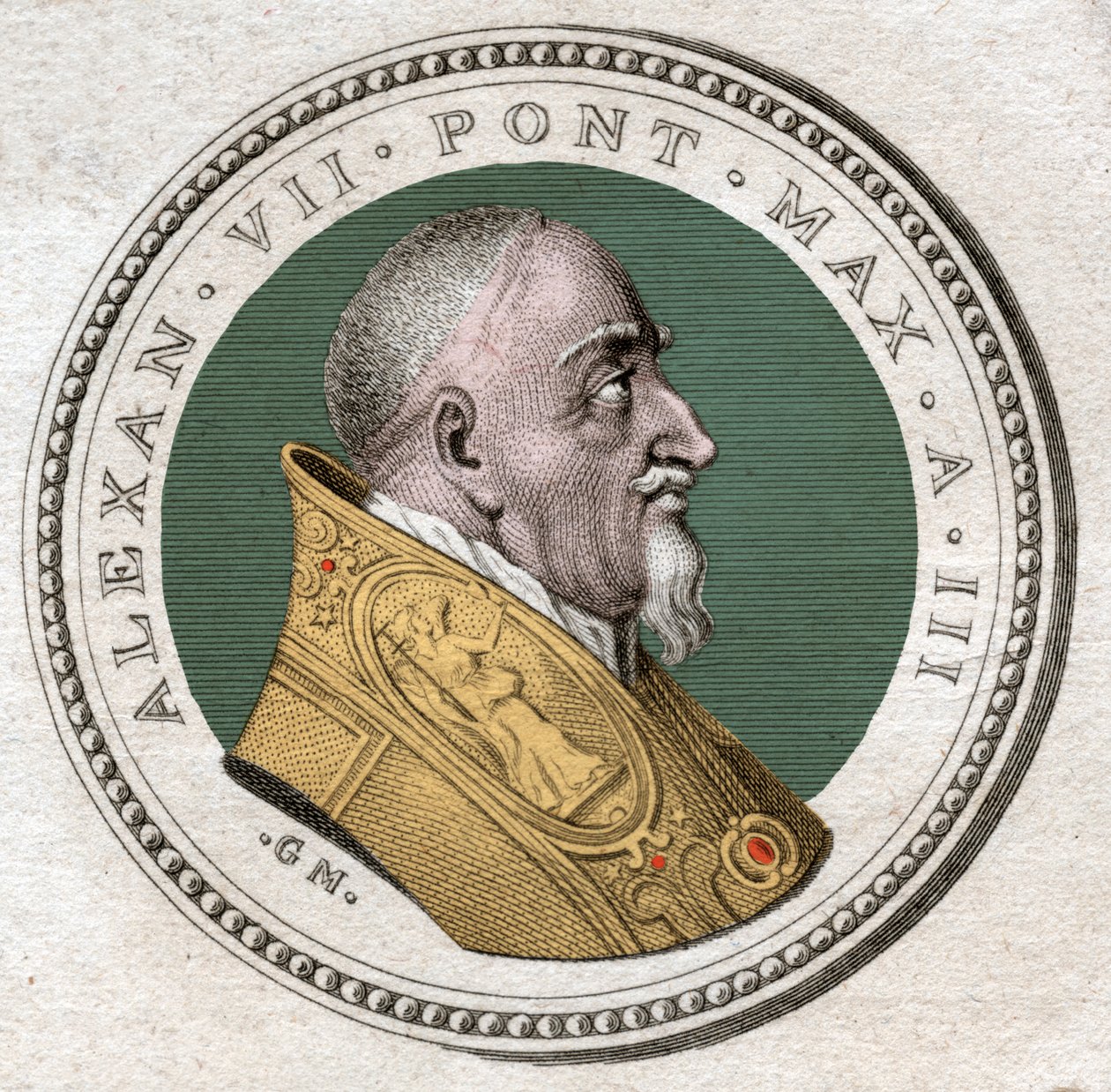 Pave Alexander VII. (gravering av Italian School