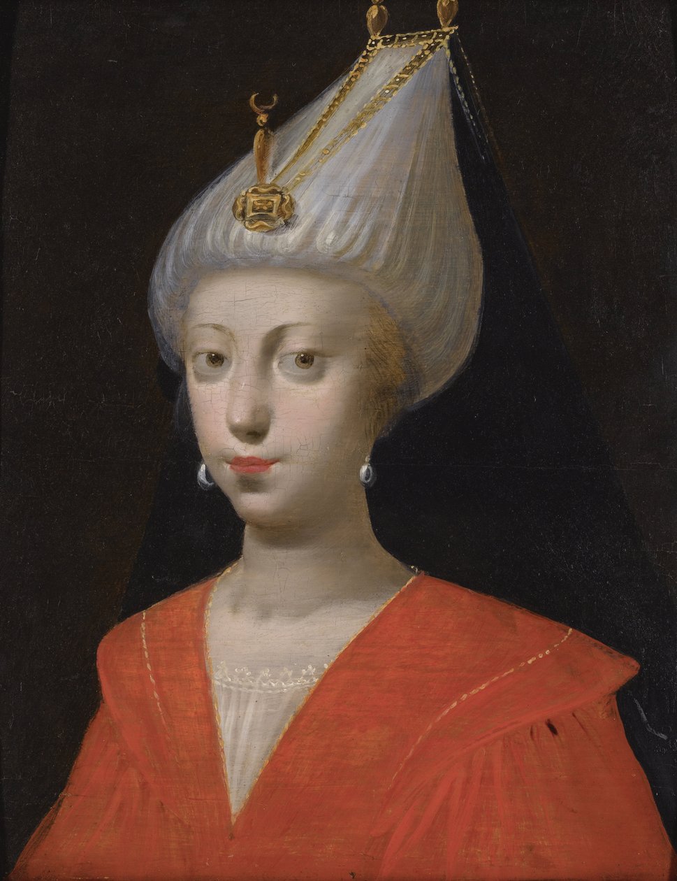 ""Portrett av Sultana Roxelane (Russelazie (rutheneren), eller Hurrem (nee Anastasia Lisovska, ca. 1500-1558) kone til Sultan Suleiman den storslåtte"" (eller Suleyman I av Italian School