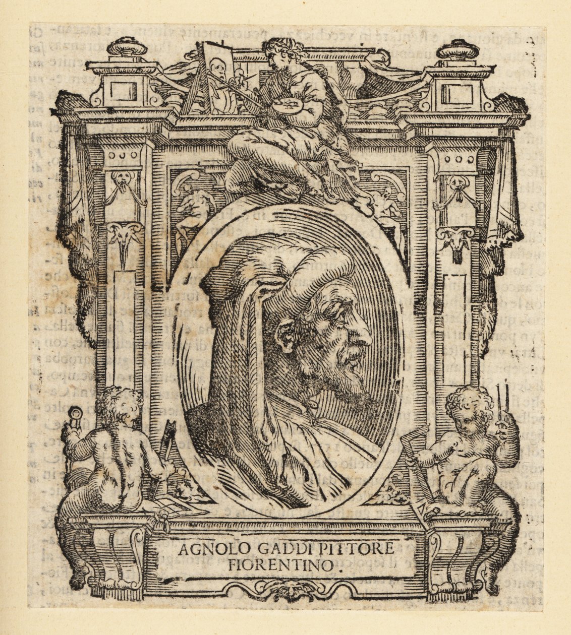 Portrett av Agnolo Gaddi, italiensk maler fra Firenze, ca. 1350-1396 av Italian School