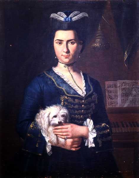 Portrett av Anna Paoli, ca. 1750 (olje på lerret) (se 138621) av Italian School