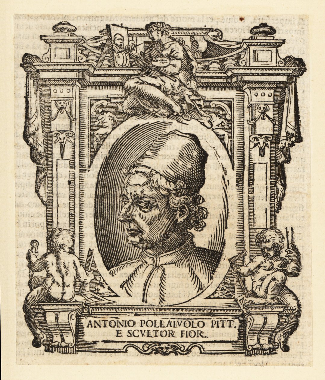 Portrett av Antonio del Pollaiuolo, italiensk maler, skulptør, gravør og gullsmed fra renessansen fra Firenze, ca 1429-1498 av Italian School