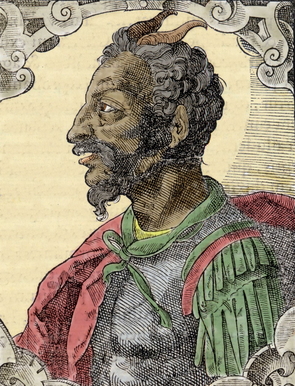 Portrett av Attila fra Bernardino Corios verk "Elogia Virorum Illustris", Milano 1500-tallet. av Italian School