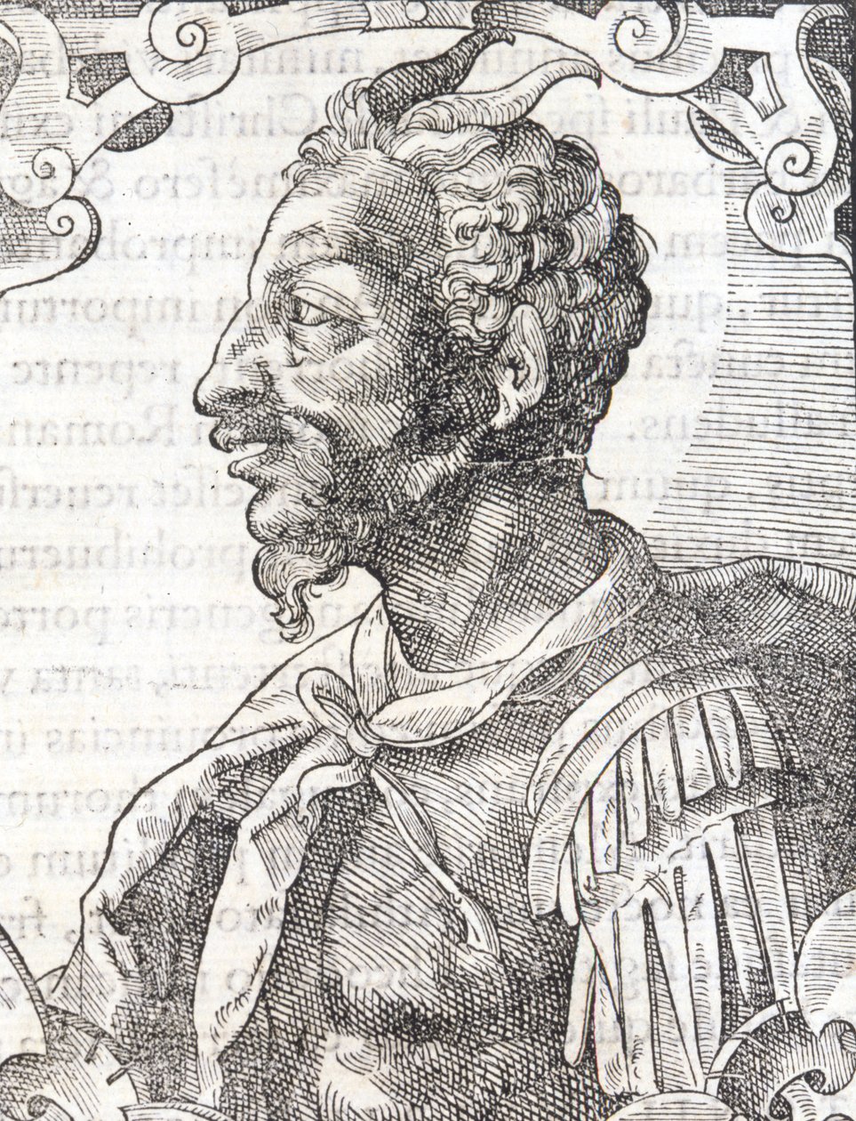 Portrett av Attila fra arbeidet til Bernardino Corio " " Elogia Virorum Illustris " ", Milano 1500-tallet. av Italian School