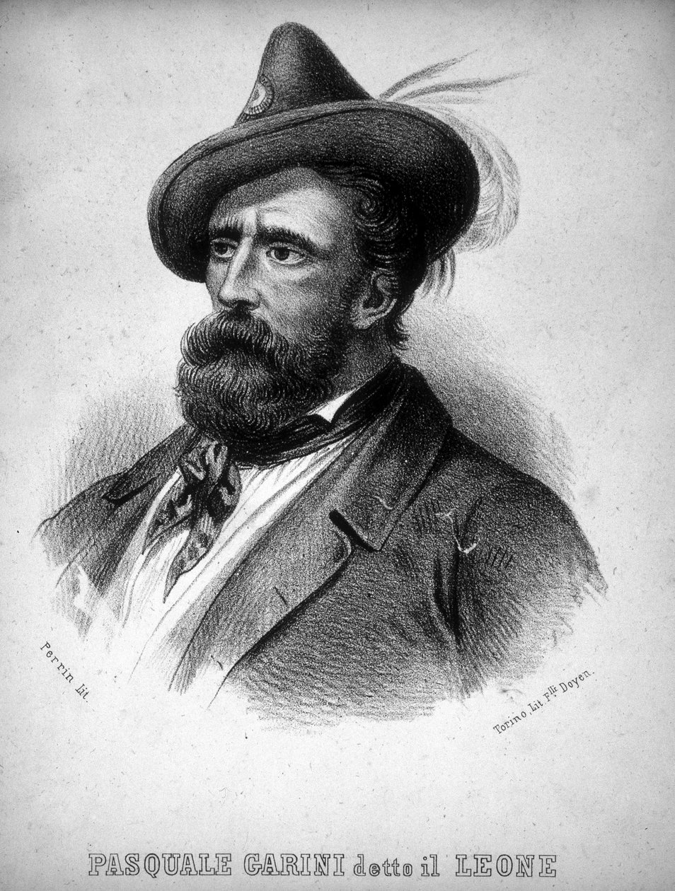 Portrett av Brigand Pasquale Garini, kjent som "Løven" av Italian School