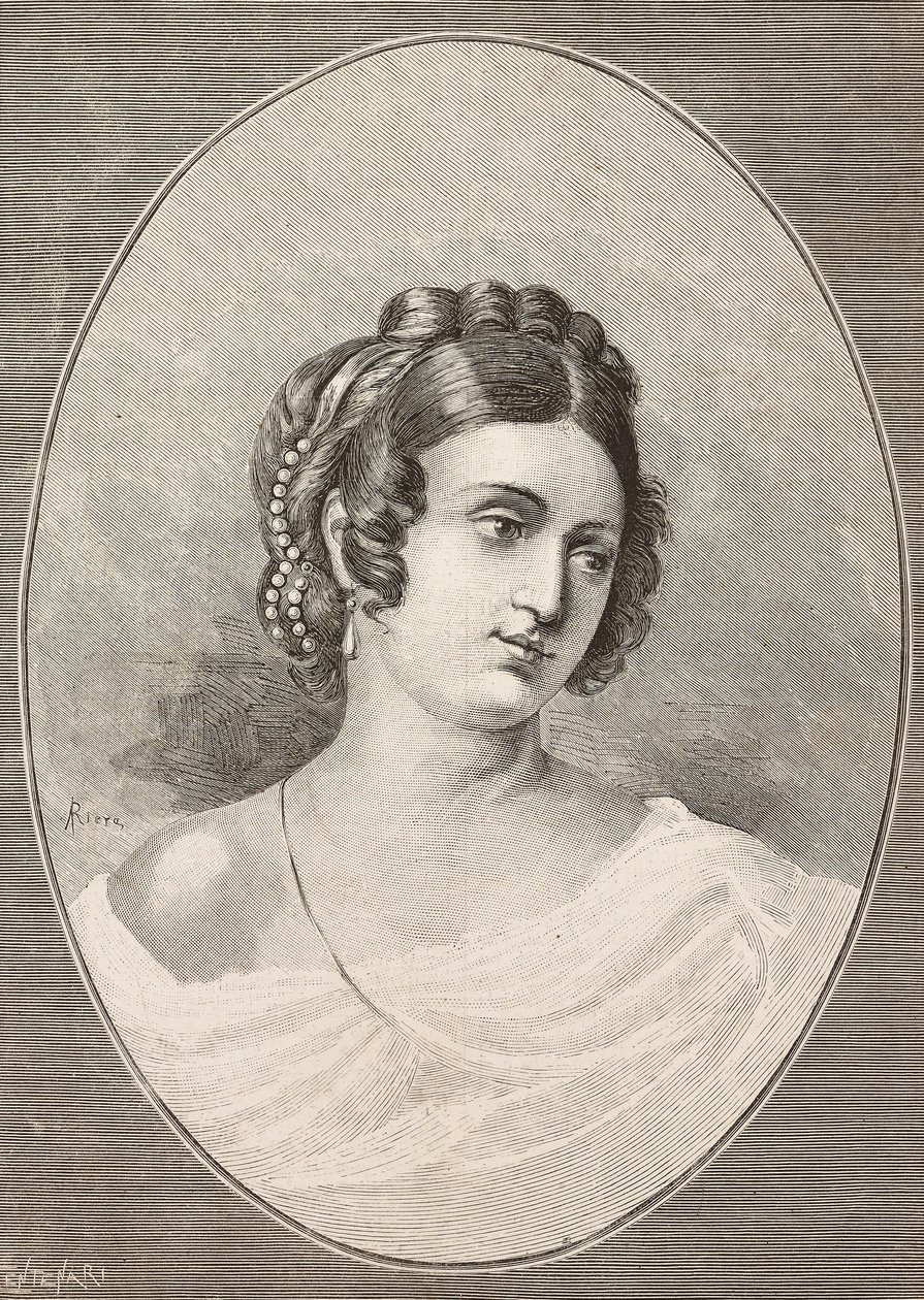 Portrett av Costanza Monti (1792-1840), italiensk poet, gravering av Centenari fra L