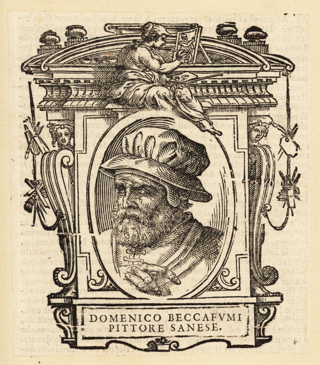 Portrett av Domenico di Pace Beccafumi, italiensk renessansemaneristmaler av Italian School