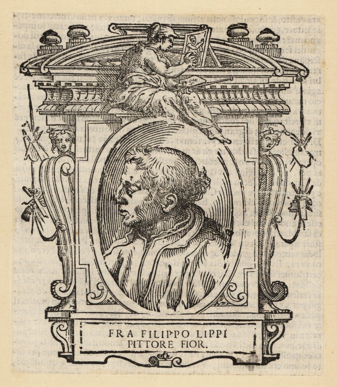 Portrett av Filippo Lippi, italiensk maler fra Firenze av Quattrocento (1400-tallet), rundt 1406-1469 av Italian School