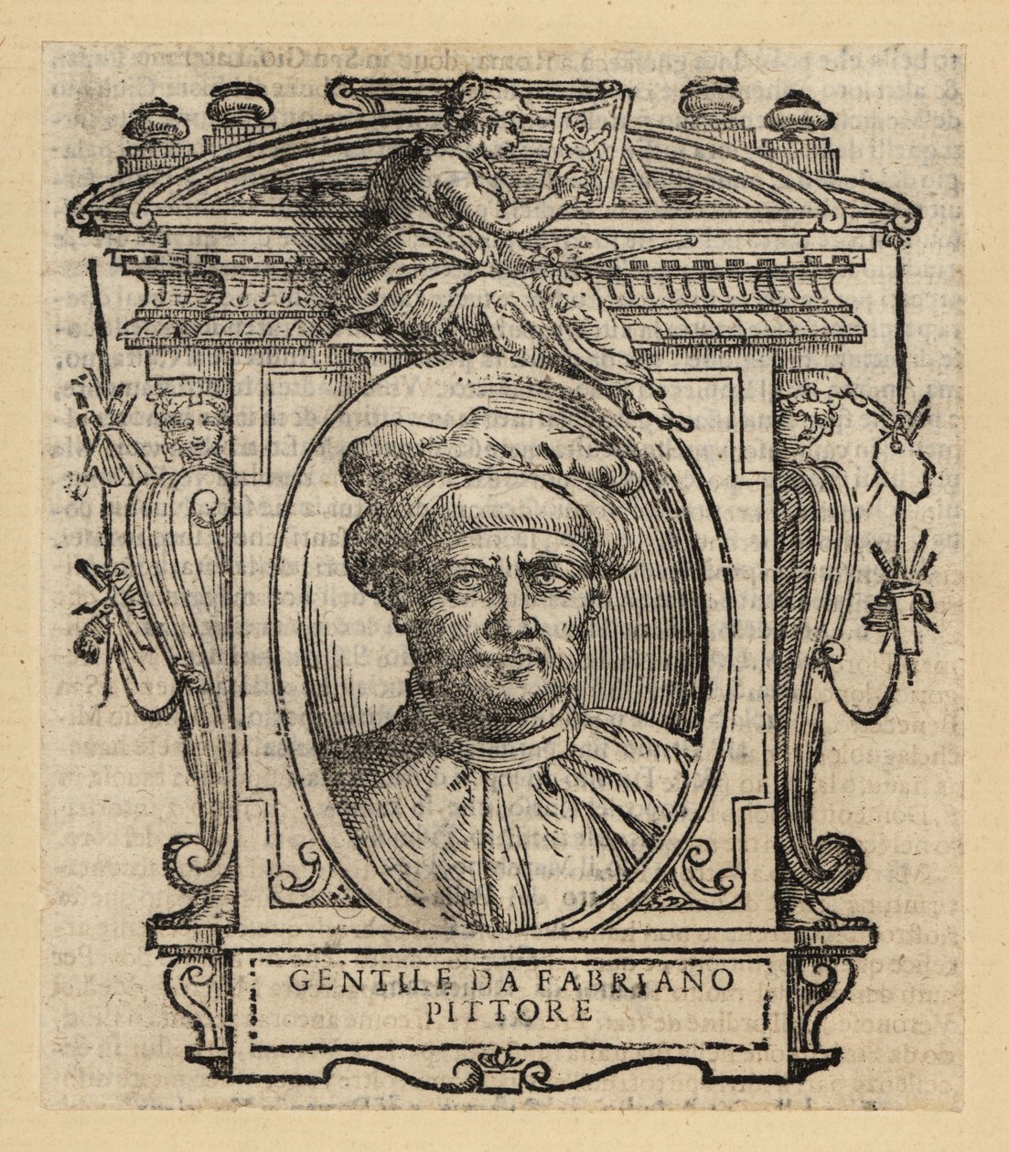 Portrett av Gentile da Fabriano, italiensk maler, internasjonal gotisk stil, ca. 1370-1427 av Italian School