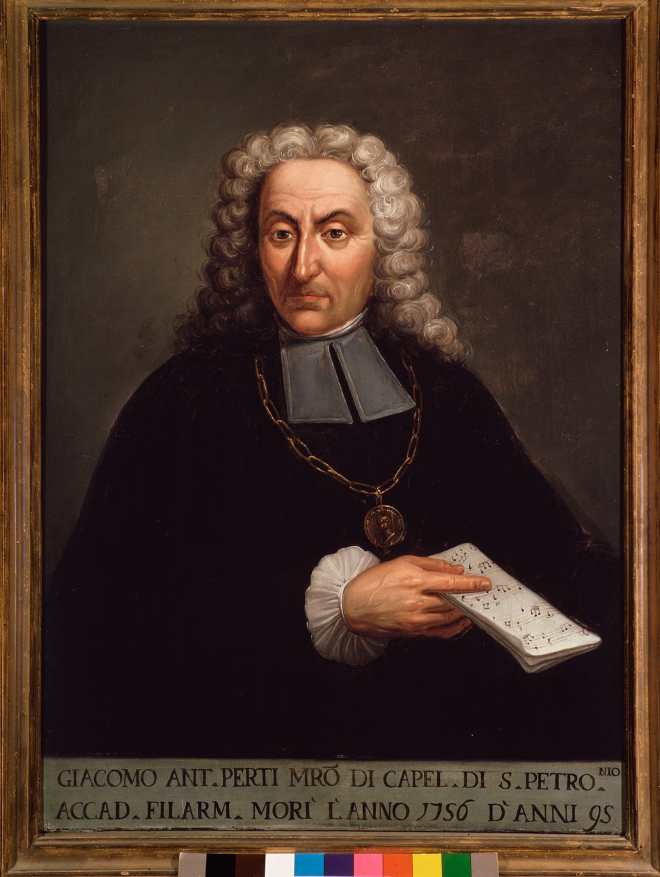 Portrett av Giacomo Perti (1661-1756) italiensk komponist av Italian School
