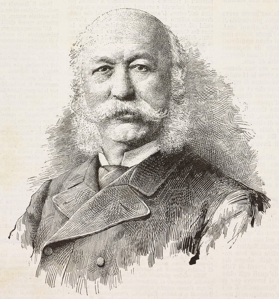Portrett av Girolamo Cantelli (1815-1884), italiensk patriot og politiker, gravering fra fotografi av Baroni og Gardelli, fra L'Illustration Italiana, nr. 52, 28. desember av Italian School