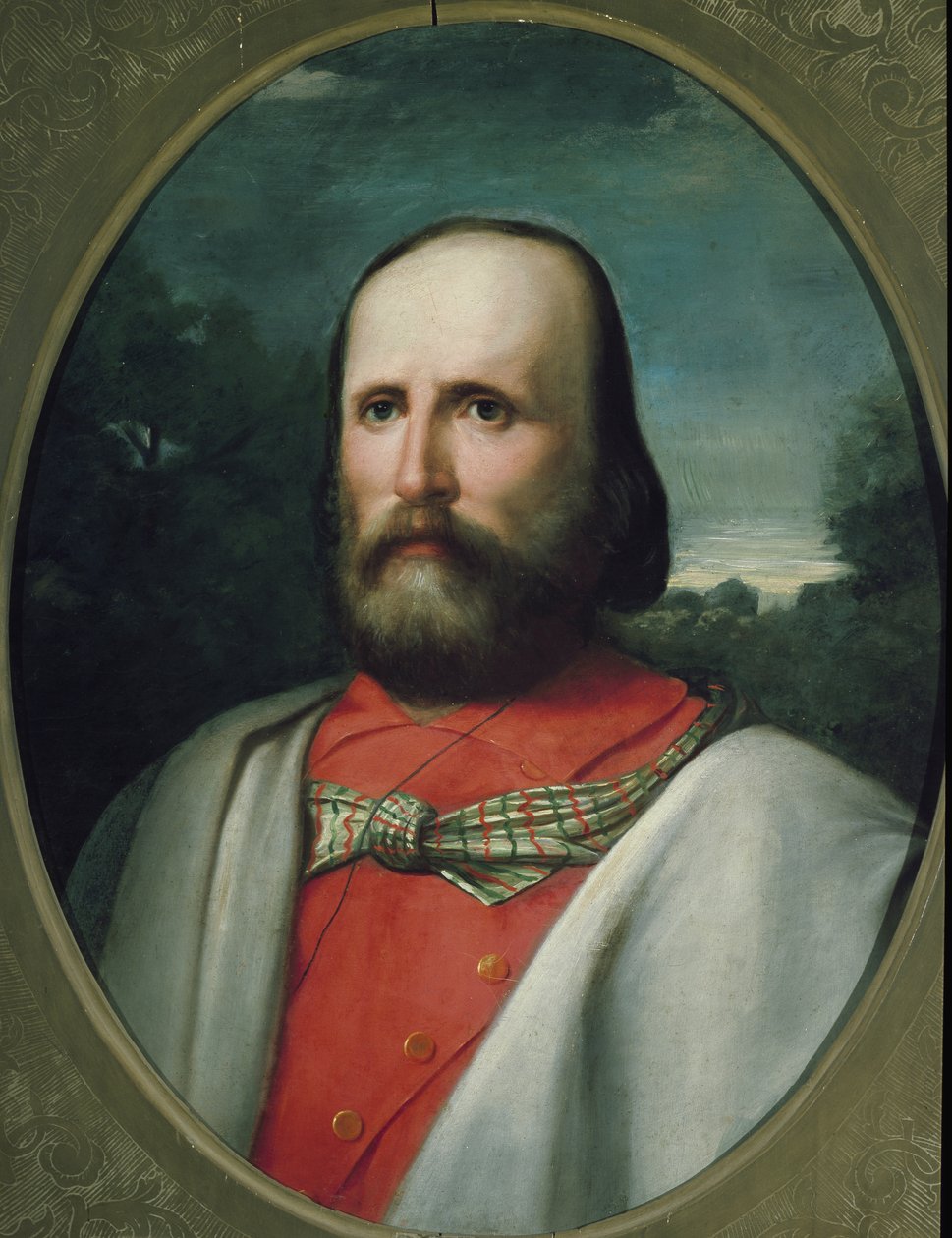 Portrett av Giuseppe Garibaldi (olje på lerret) av Italian School