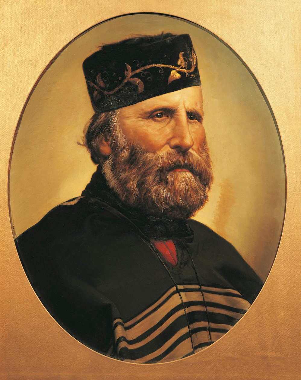 Portrett av Giuseppe Garibaldi, ca. 1897 (olje på papp) av Italian School