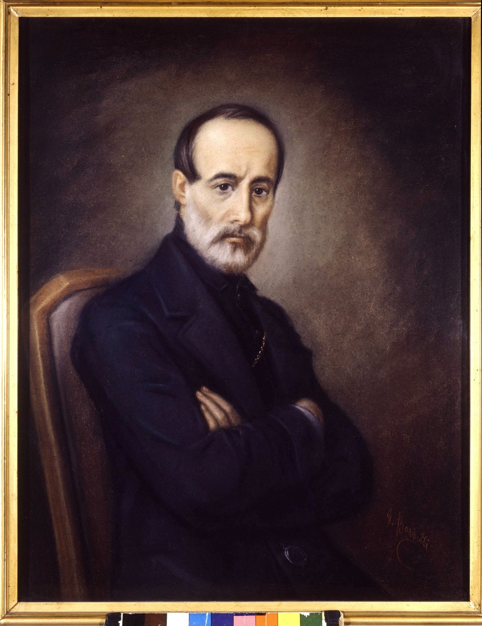 Portrett av Giuseppe Mazzini (1805 eller 1808 - 1872). 1800-talls maleri. Museum for Risorgimento. Milan av Italian School