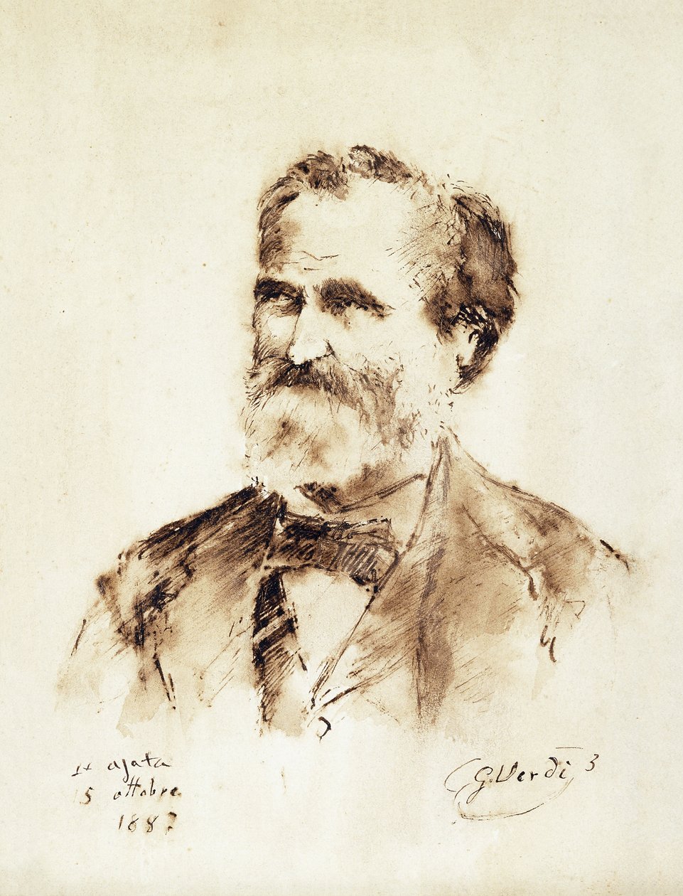 Portrett av Giuseppe Verdi av Italian School