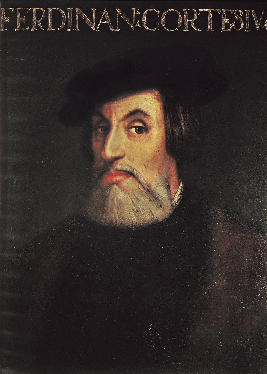 Portrett av Hernando Cortes (1485-1547) av Italian School
