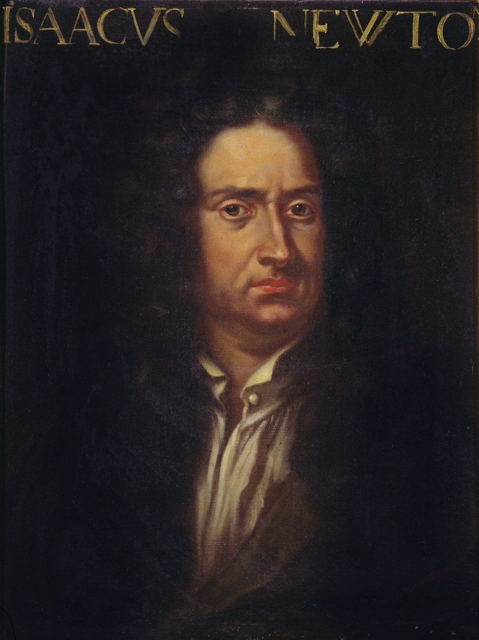 Portrett av Isaac Newton (1642-1727) ca. 1680 av Italian School