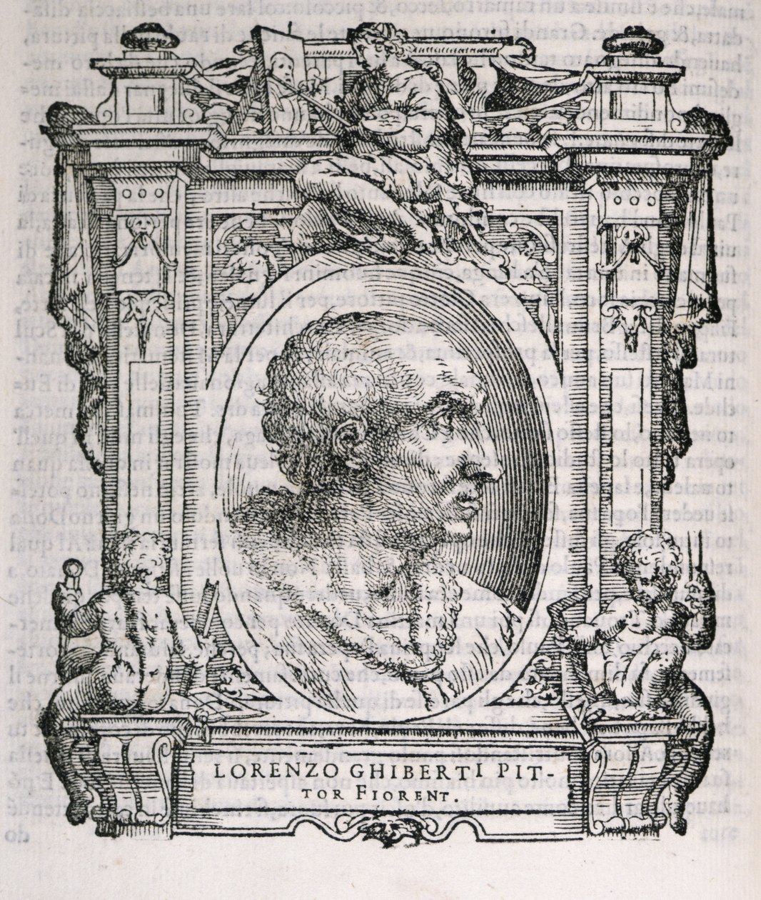 Portrett av Lorenzo Ghiberti (1378-1455) fra Vasaris Lives of the Artists, først utgitt 1550 av Italian School