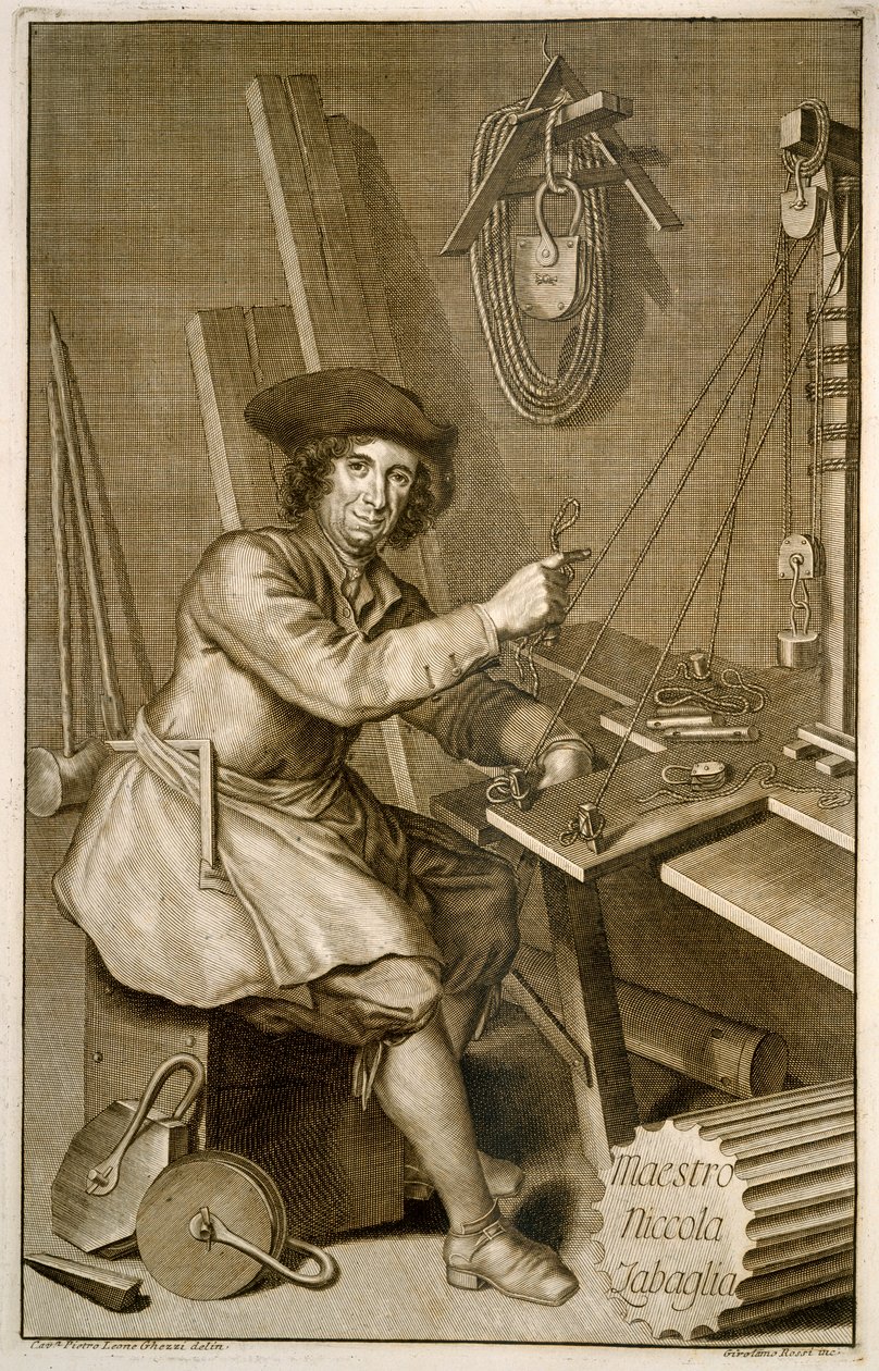 Portrett av Maestro Niccola Zabaglia av Italian School