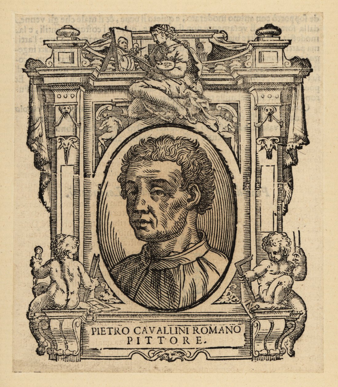 Portrett av Pietro Cavallini, italiensk maler og mosaikkdesigner fra senmiddelalderen av Italian School