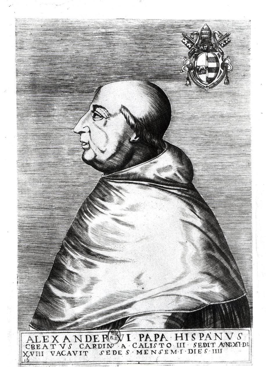 Portrett av pave Alexander VI (1492-1503) 1500-1700-tallet av Italian School