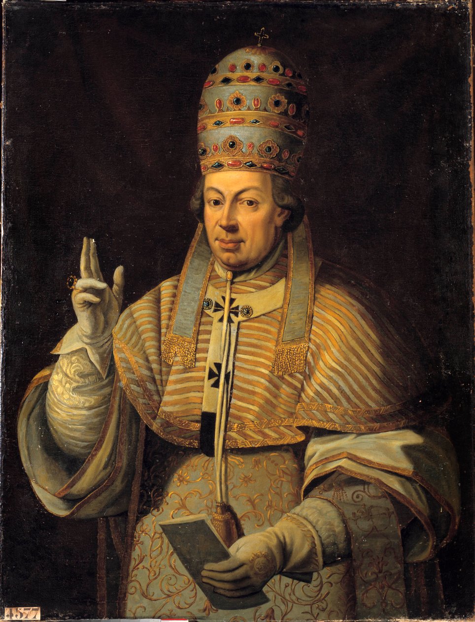 Portrett av pave Pius (Pio eller Pius) VI (1717-1799). Anonymt italiensk maleri av Italian School