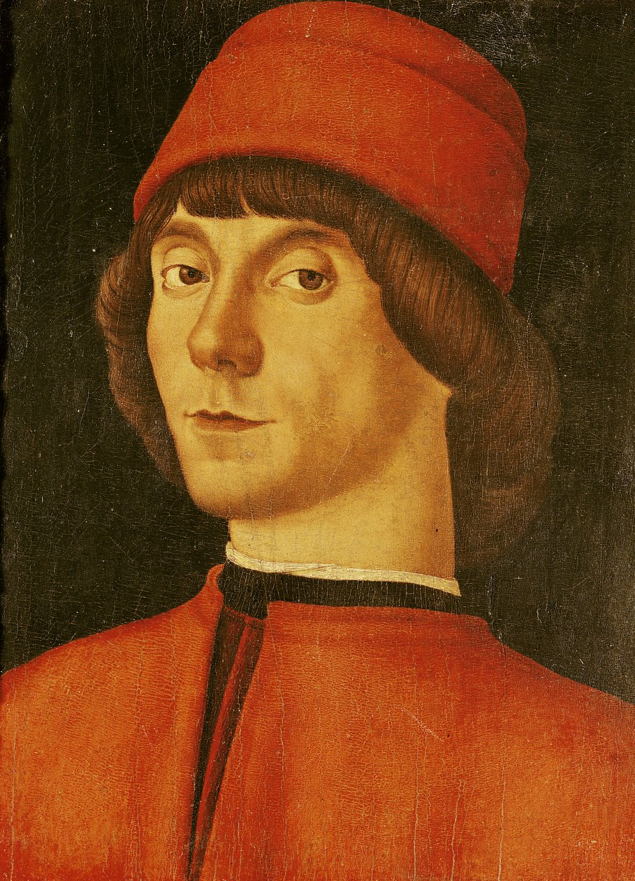 Portrett av en ung mann (olje på lerret) av Italian School