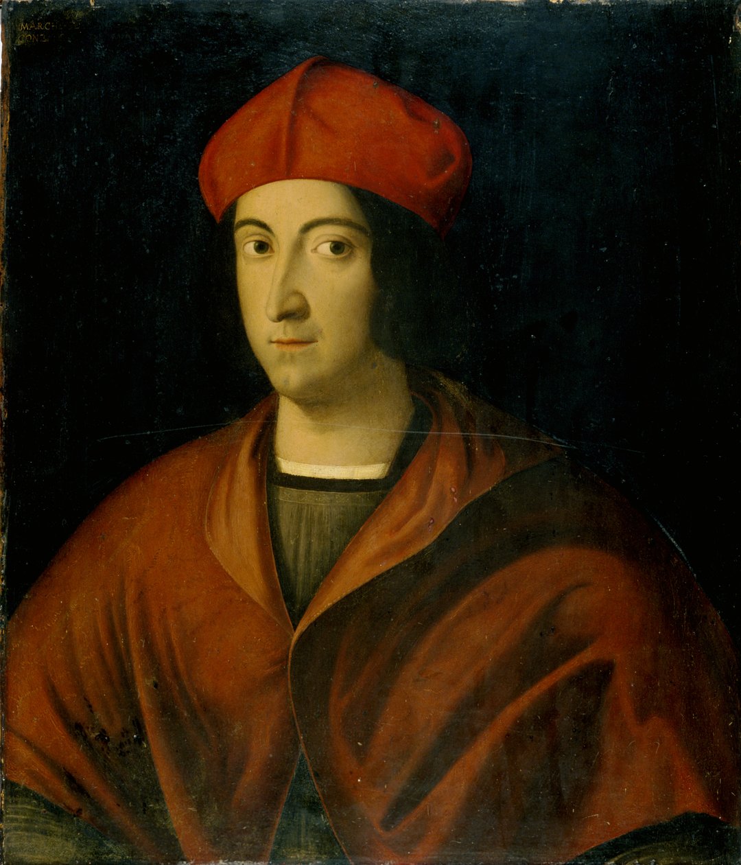 Portrett av en kardinal (tempera på tre) av Italian School