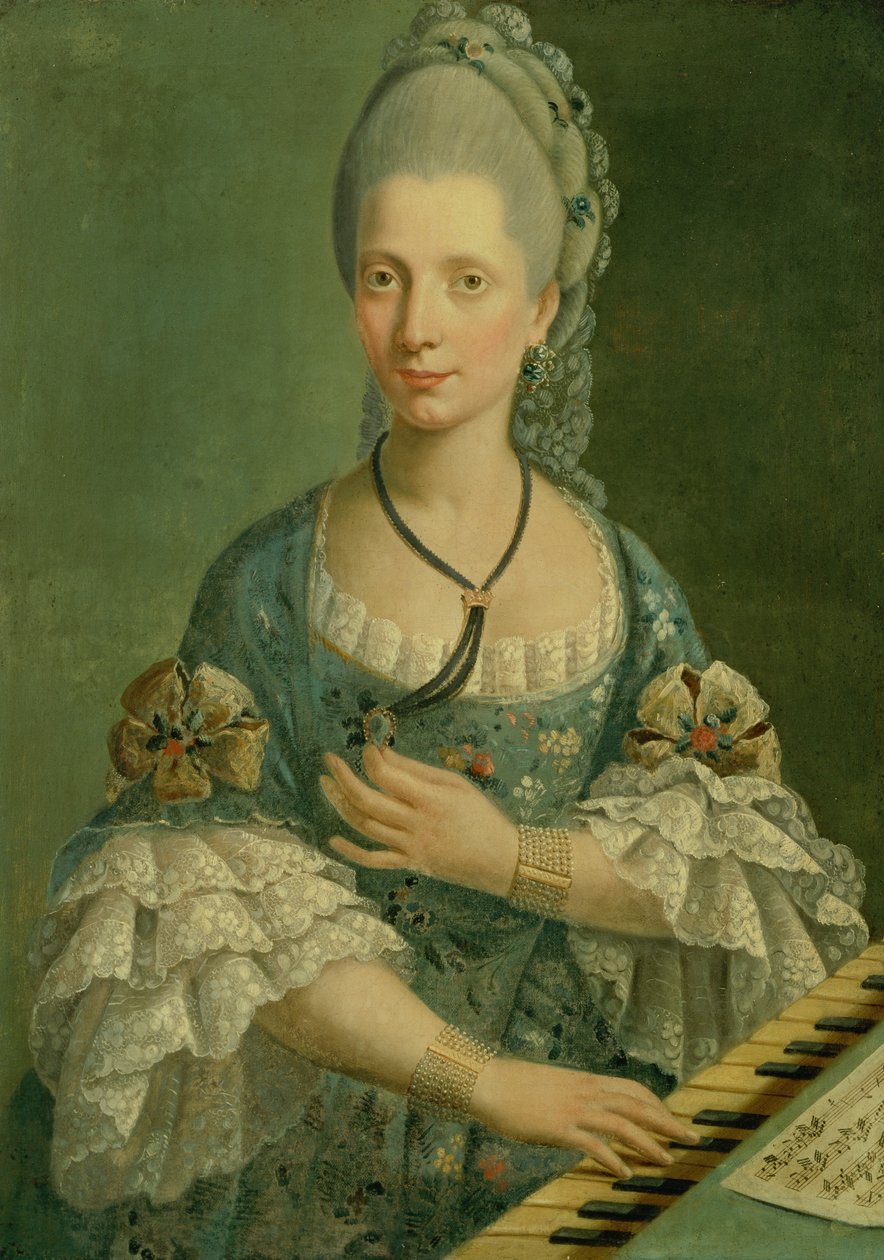 Portrett av en pianist (olje på lerret) av Italian School