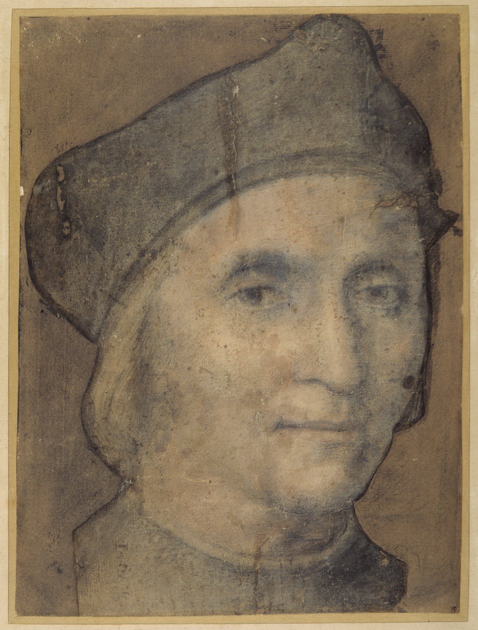 Portrett av en prelat, ca. 1510 (svart og rosa farget kritt) av Italian School