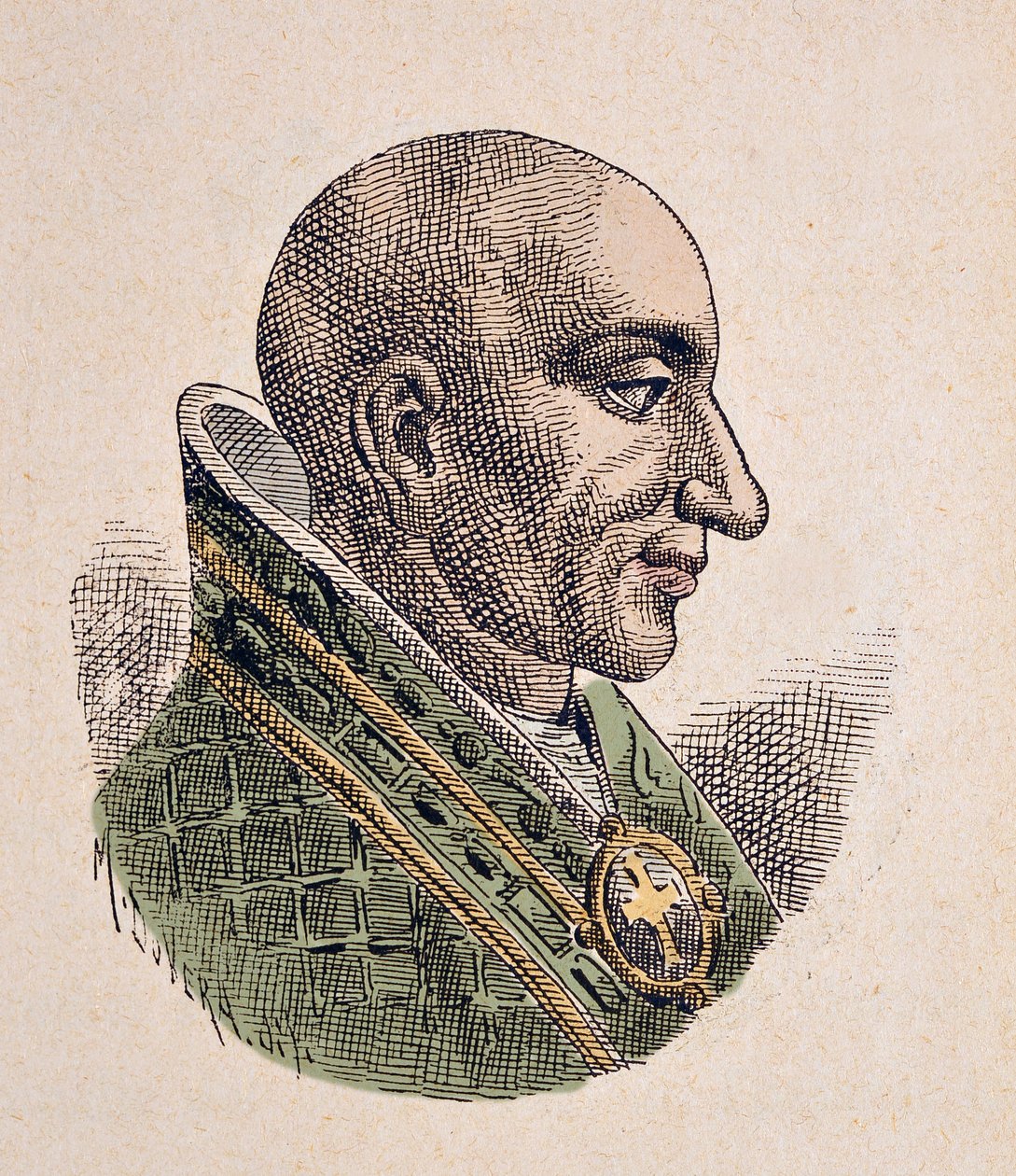 Portrett av motpaven Christophore (ou Christophe, Christopher, Cristoforo, Christophorus) (903-904) av Italian School