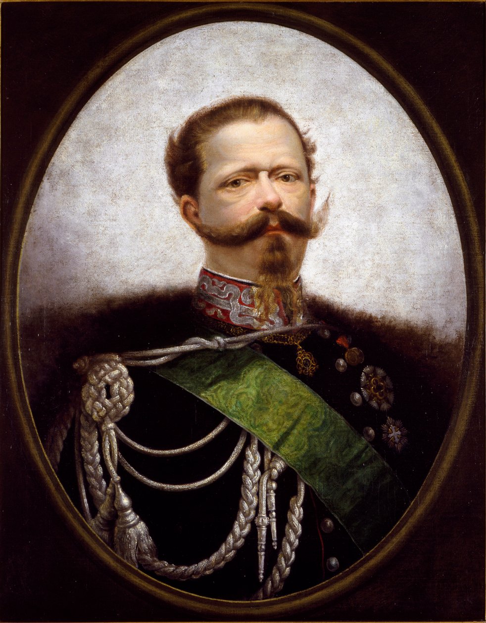 Portrett av kongen av Italia Vittorio Emanuele II (Victor Emmanuel) (Victor-Emmanuel) (1820-1870) Anonymt maleri. Privat samling fra 1800-tallet - Portrett av kongen av Italia, Victor Emanuel II (Vittorio Emanuel II) (1820-1870). Anonymt maleri av Italian School