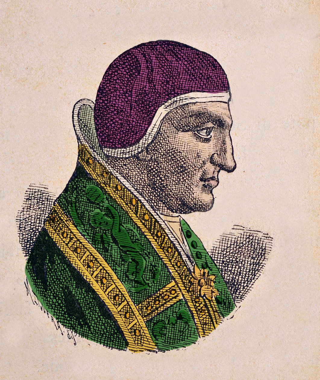Portrett av pave Agapet II (946-955) av Italian School