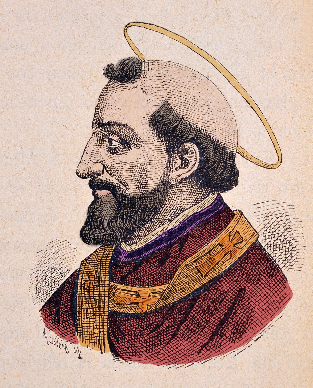 Portrett av paven Alexandre (Alexander eller Alessandro I) Ier (105-115) av Italian School