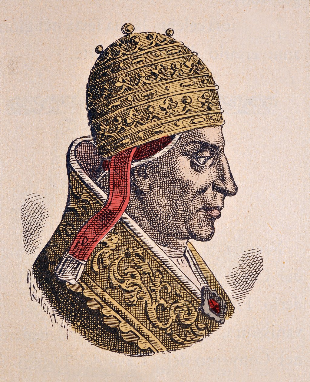 Portrett av paven Alexandre II (Alexander eller Alessandro) (1061-1073) av Italian School