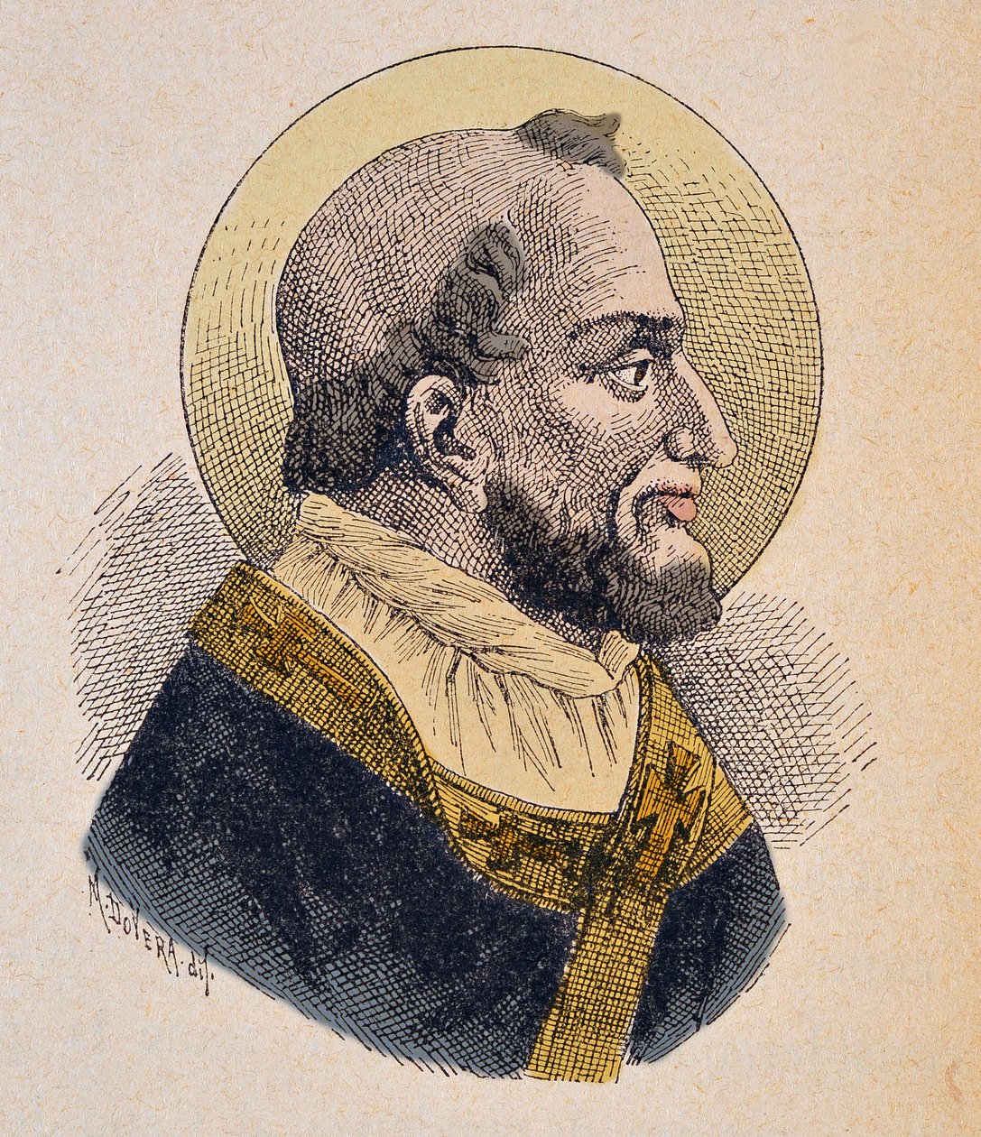 Portrett av paven Anaclet (eller Clet eller Anenclet eller Anacletus eller anencletus eller cletus eller anacleto eller cleto eller anencleto) (ca. 76-88) av Italian School